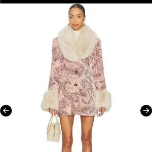 NWT Free People Mercer coat Pink paisley price firm